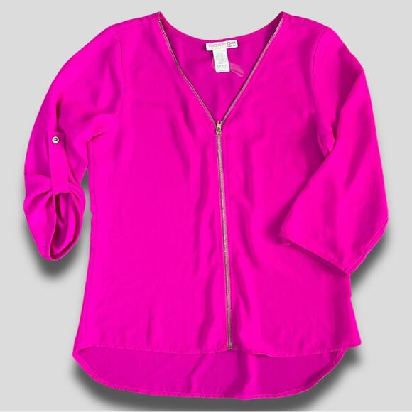 A'GACI BOLD BRIGHT FUCHSIA LIGHTWEIGHT OFFICE SIREN SHIRT TOP SMALL - Picture 1 of 4